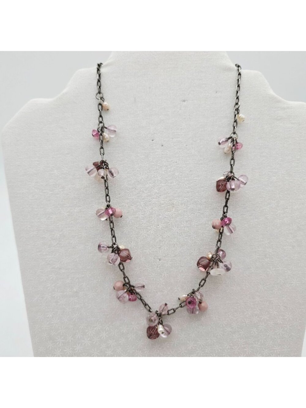 Amethyst Purple Gemstone Pearl Necklace by Premeire Design Jewelry